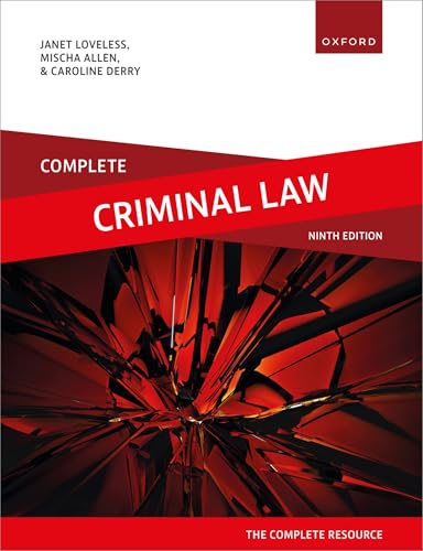 Book cover: "Complete Criminal Law," ninth edition, with shattered glass image.