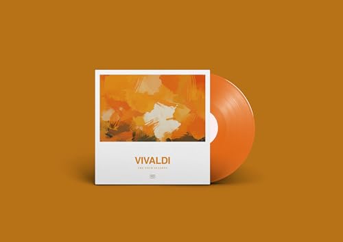 Vinyl record with orange and white abstract album cover art.