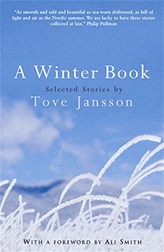 Book cover for A Winter Book by Tove Jansson featuring frost-covered grass against blue sky.