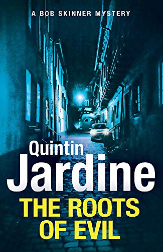 Book cover: dark alleyway scene with title "The Roots of Evil".