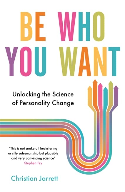 Book cover with colorful text reading "Be Who You Want" and abstract lines.