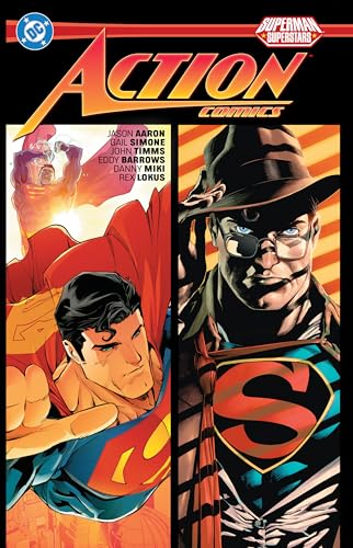 Comic book cover featuring Superman and a mysterious figure in shadow.