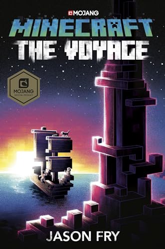 Minecraft book cover depicting a ship sailing towards a blocky lighthouse.