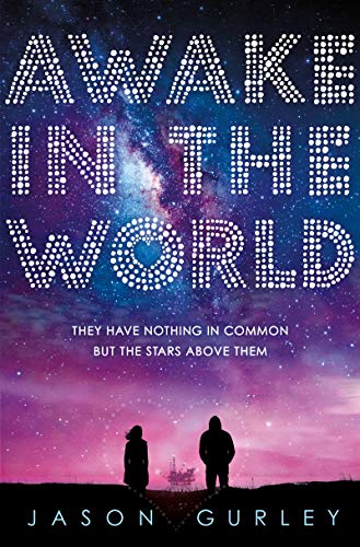 Book cover: "Awake in the World" with starry sky and silhouetted figures.
