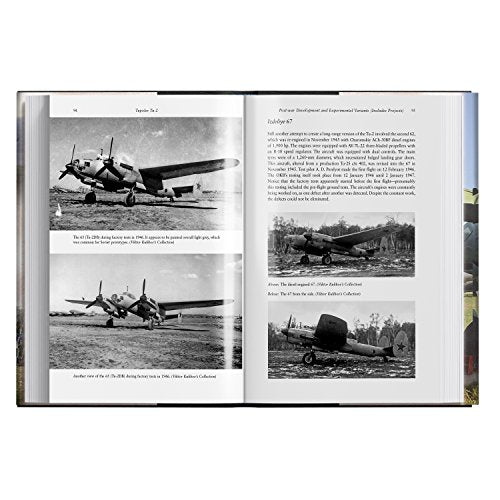 Open book displaying black and white photos of Tupolev Tu-2 bombers.
