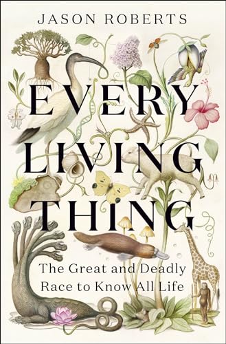 Book cover featuring illustrated animals and plants around large text.