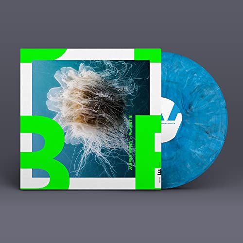 Jasper Hoiby vinyl record with blue and white marbled disc and abstract cover art.