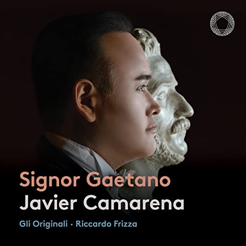 CD cover featuring Javier Camarena’s profile beside a classical bust.