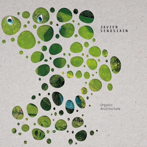 Book cover with green circular patterns and the title “Javier Senosiain.”