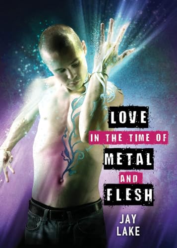 Book cover featuring a shirtless man with metallic effects and bold text.