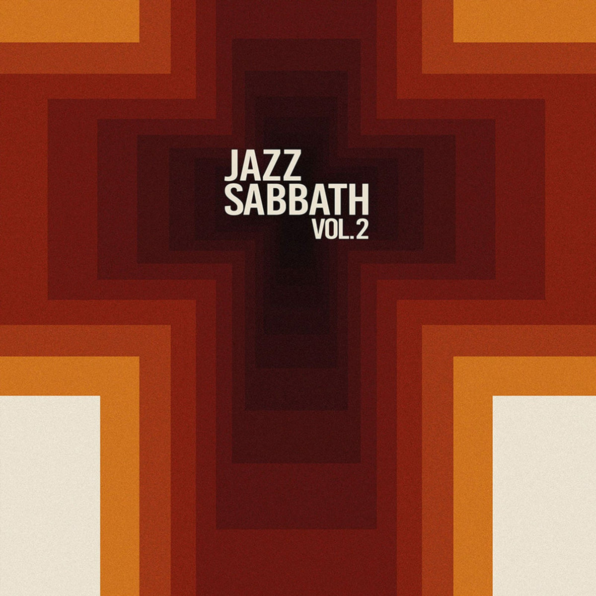 Album cover for Jazz Sabbath Vol. 2 with orange and brown geometric design.