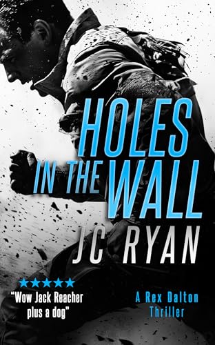 Book cover featuring a man in a jacket with blue text "HOLES IN THE WALL".