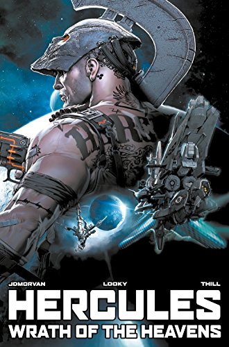 Sci-fi comic cover featuring a muscular, tattooed man with a helmet.