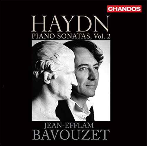 CD cover: Haydn piano sonatas, featuring pianist Jean-Efflam Bavouzet.