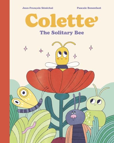 Book cover: a cartoon bee on a red flower with other insects.