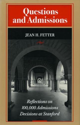 Book cover: "Questions and Admissions" with Stanford University arches.