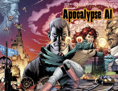 Comic book cover featuring two figures in a city landscape.