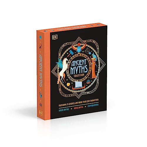 Black book cover with gold illustrations of mythological creatures and symbols.