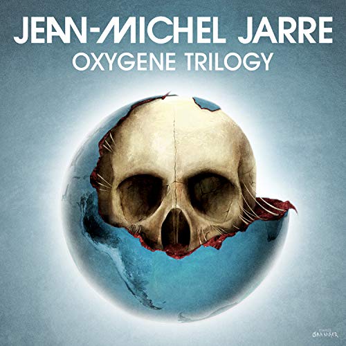 Album cover for Jean-Michel Jarre’s Oxygene Trilogy featuring a cracked earth skull.