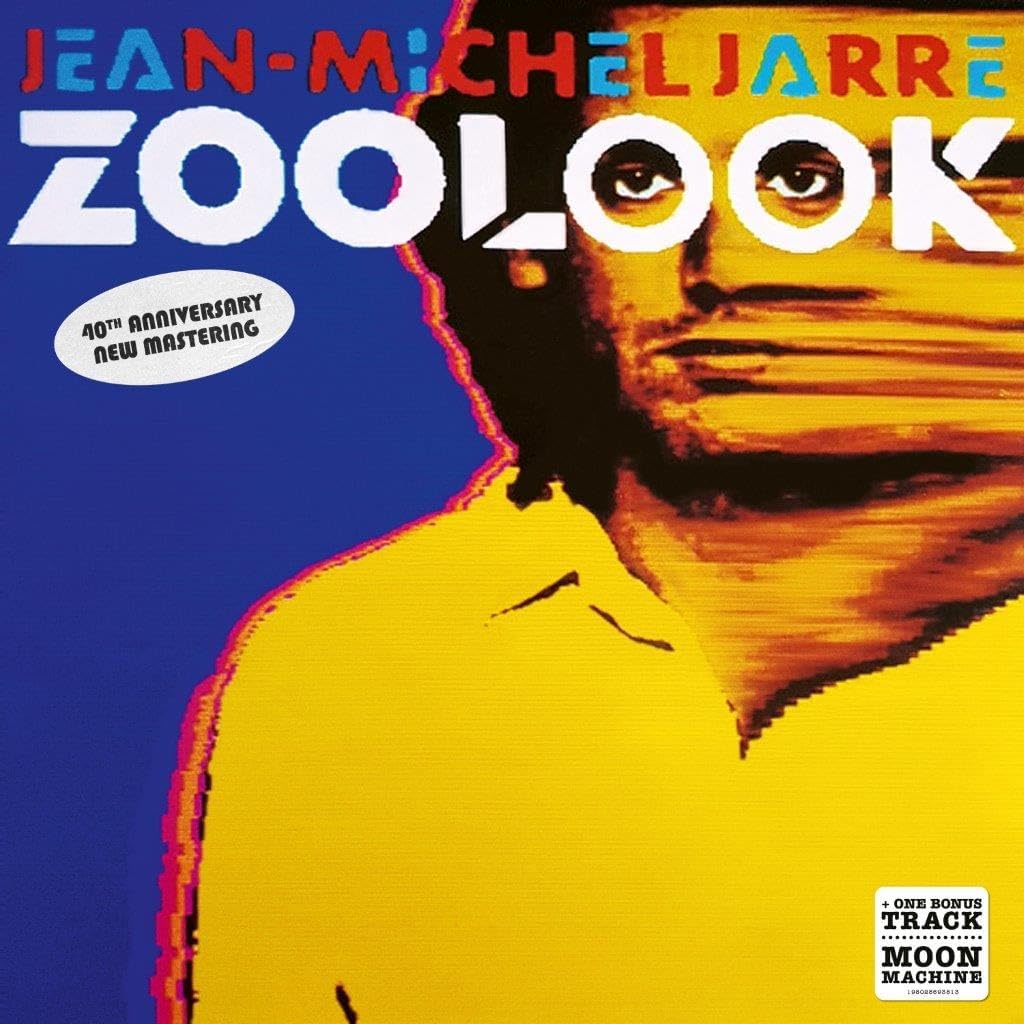 Jean-Michel Jarre’s “Zoolook” 40th Anniversary CD cover with a face and bird.