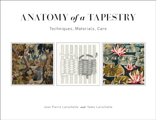 Book cover featuring tapestry details, weaving diagrams, and floral motifs.