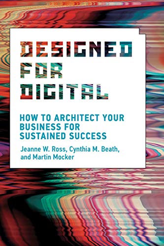 Book cover with title Designed for Digital over a colorful, distorted, wavy background.