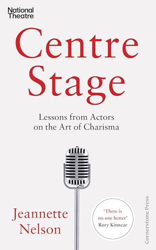 Book cover for Centre Stage by Jeannette Nelson featuring a vintage microphone illustration.