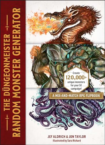 Cover of a flipbook showing a dragon, a golem, and a tentacled monster.