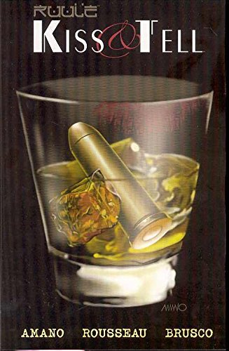 Book cover: glass of whiskey with a bullet and ice cubes.