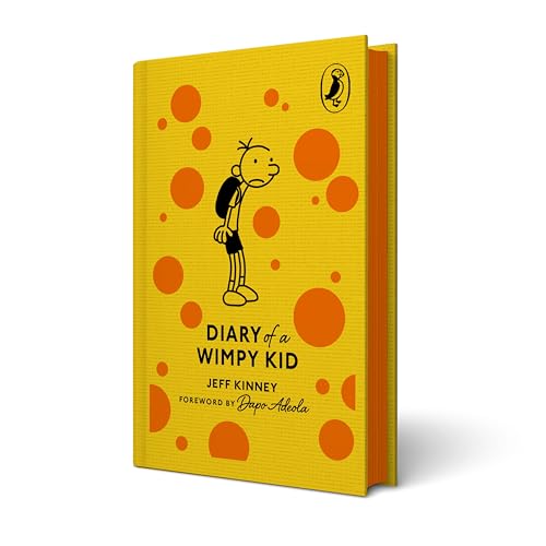 Yellow book cover with cartoon boy and orange polka dots.