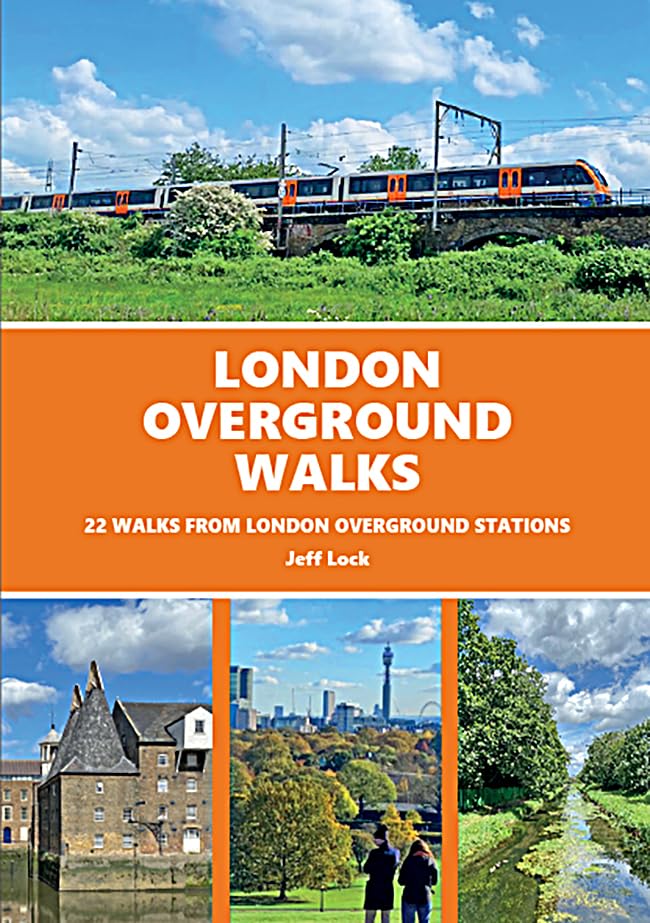 Book cover: “London Overground Walks” with train, buildings, and park scenes.