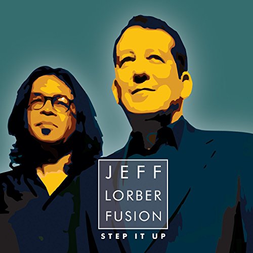 Album cover with stylized portraits of two men against a teal background.