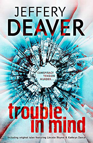 Book cover for "Trouble in Mind" with shattered glass effect and red text.