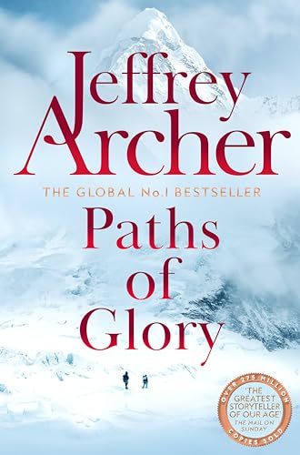 Book cover for Paths of Glory by Jeffrey Archer showing two climbers on snow.