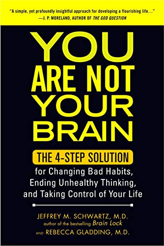 Book cover: “You Are Not Your Brain” with yellow text on a dark background.