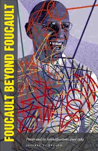 Book cover: abstract portrait of Michel Foucault with red lines.