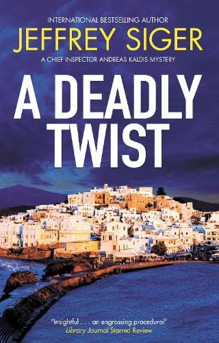 Book cover: “A Deadly Twist” with a coastal town landscape.