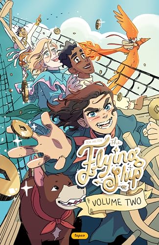 Cover of The Flying Ship Volume 2 featuring three characters and a dog.