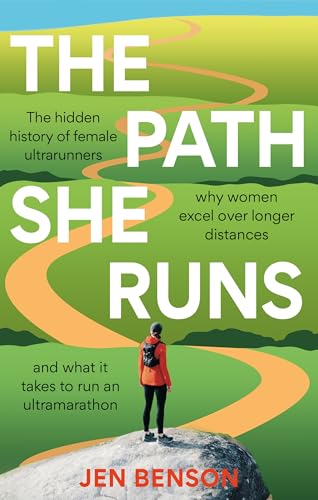 Book cover with woman running on a trail, likely with a natural scenery background.