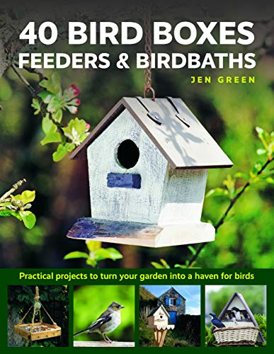 Book cover showing a hanging birdhouse with four smaller images of birds and feeders.