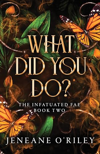 BookBok cover with gold text, orange butterflies, green leaves, and swirling smoke.
