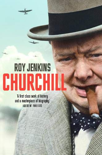 Book cover featuring Winston Churchill with a cigar and airplanes.