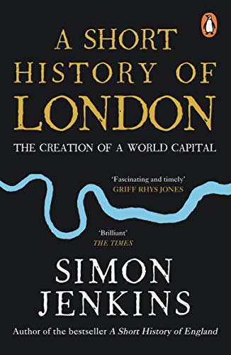 Book cover: "A Short History of London" by Simon Jenkins, black background.