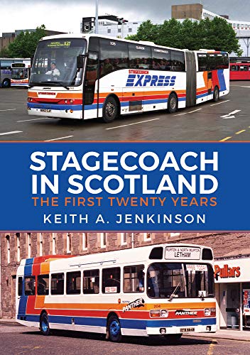 Book cover featuring Stagecoach buses in Scotland, with title and author name.