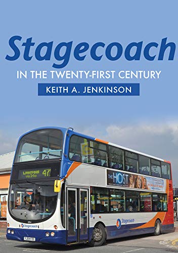 Book cover featuring a blue and orange Stagecoach double-decker bus.