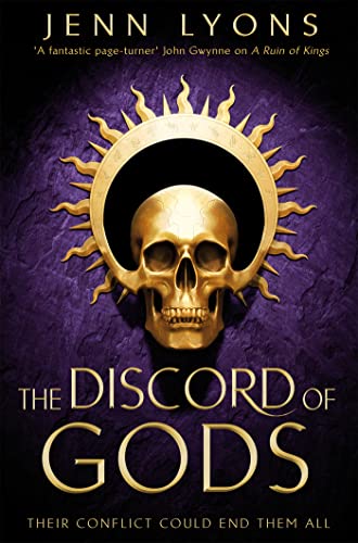 Book cover featuring a golden skull inside a sunburst against a dark purple background.