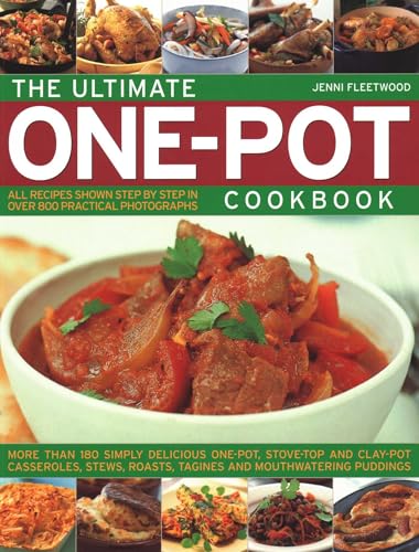 Cover of The Ultimate One-pot Cookbook featuring a bowl of meat stew and food images.