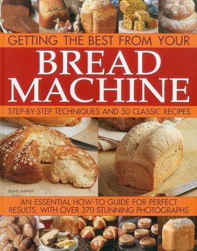 Book cover: “Getting the Best From Your Bread Machine” with bread images.