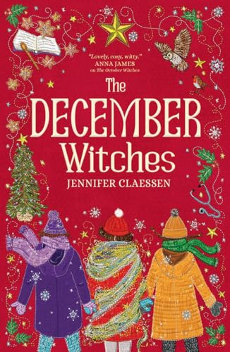 Book cover: “The December Witches” with winter scenes and figures.