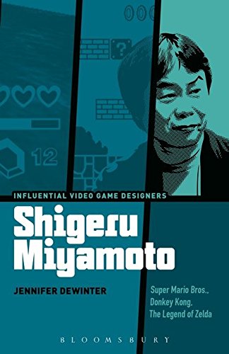 Book cover featuring Shigeru Miyamoto with video game imagery.